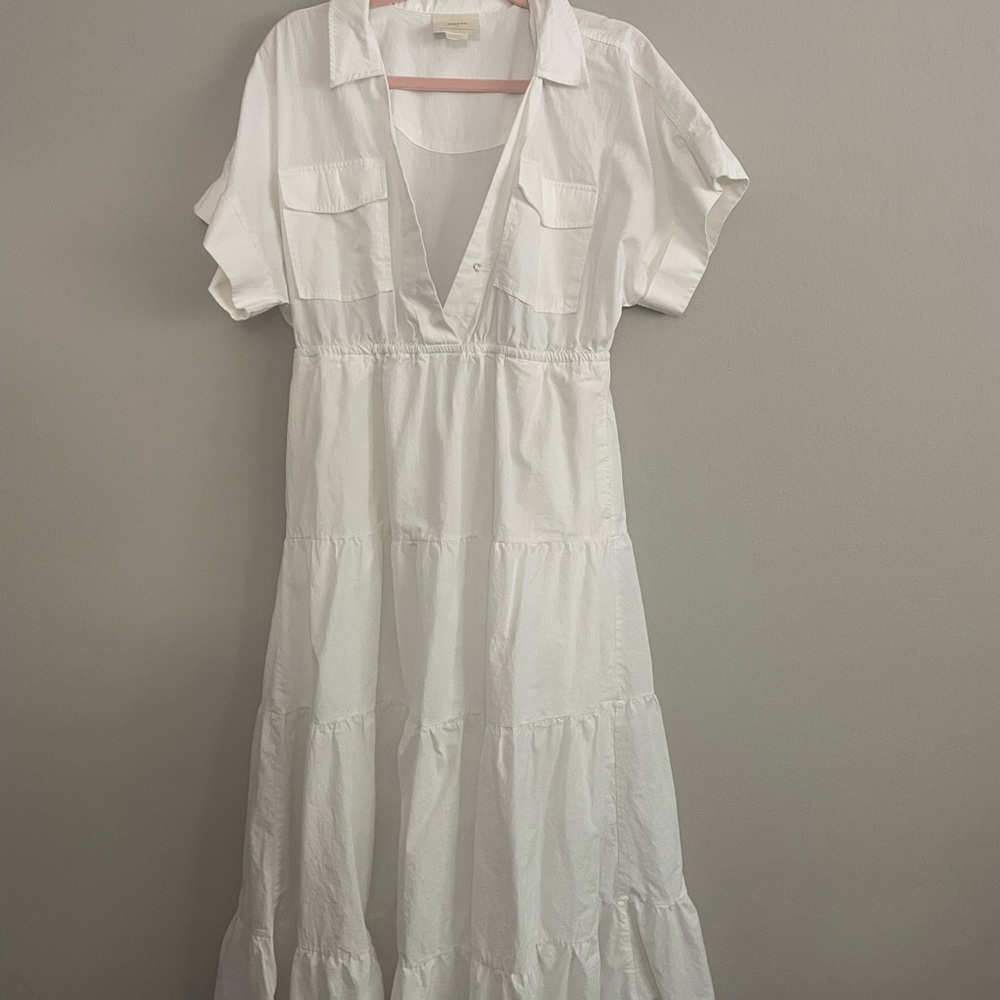 Anthropologie Cream Maxi Dress with Tiered Skirt - Picture 5 of 8